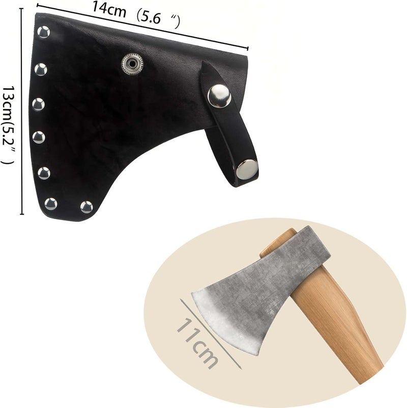 WEKBOSS Pack of 1 Black Leather Hatchet Sheath Axe Adjustable Button Cover Camper Axe Head Protector Tool Lumberjack Outdoors Essentials - Image 2